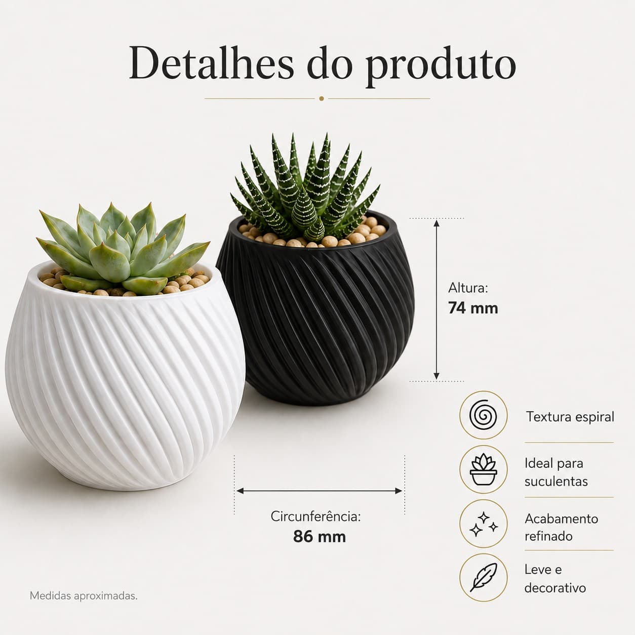 Kit com 3 vasos para suculentas - foto 4